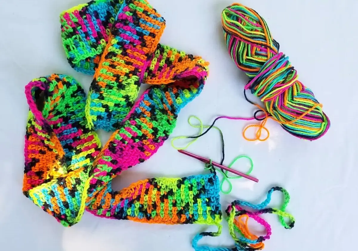 variegated macrame yarn crochet pooling