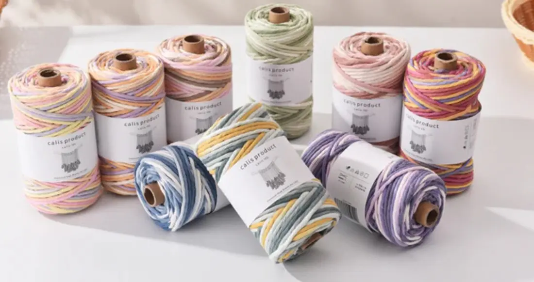 variegated cotton twine for macrame multicolor