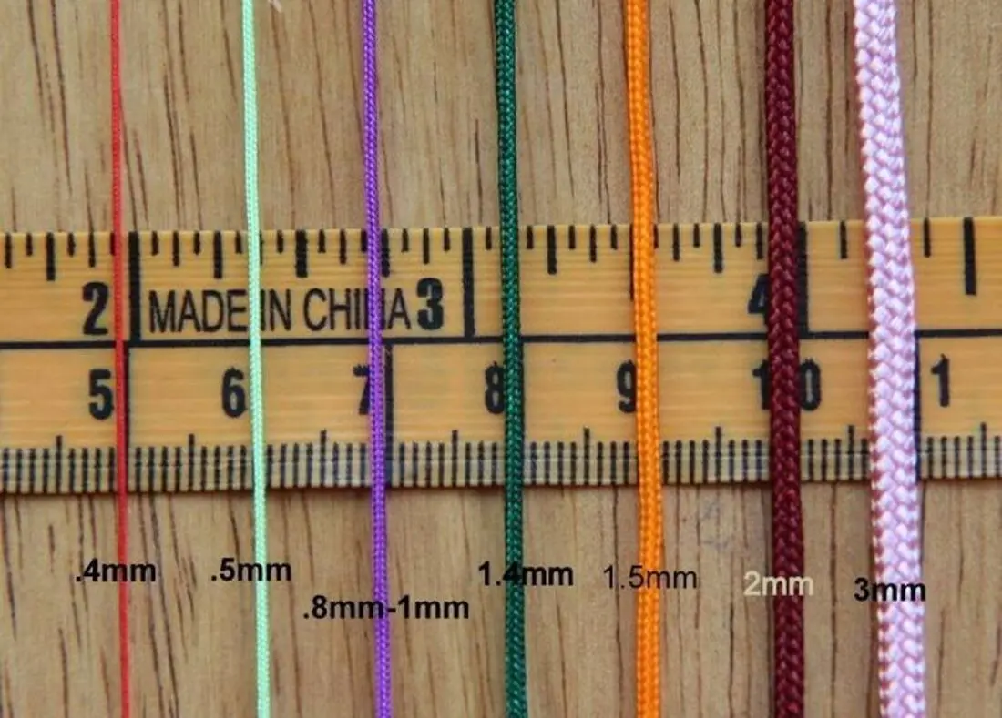macrame cord thickness chart millimeters