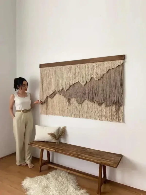 Natural Handwoven Wall Tapestry Minimalist Home Art