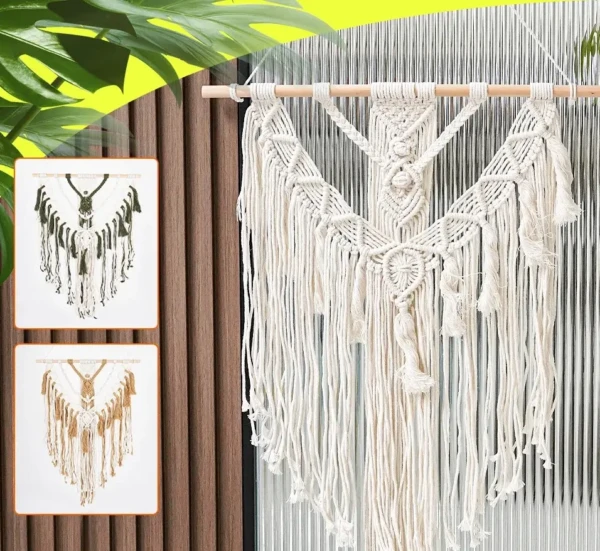 Macrame Tassel Wall Tapestry Nordic Boho Handwoven Art
