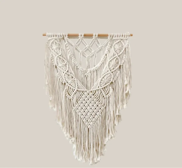 Modern Boho Weave Handmade Milky White Macrame Tassels
