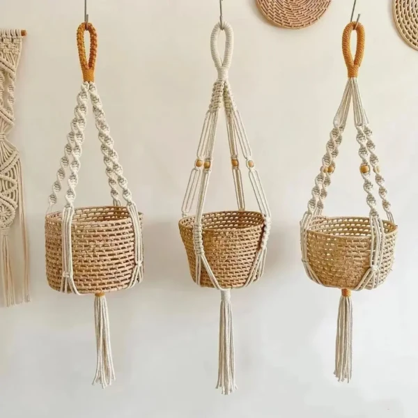 Woven Cotton Plant Hanger Macrame Indoor