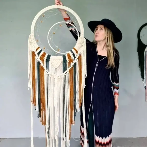Dreamcatcher Moon Macrame Wall Tapestry