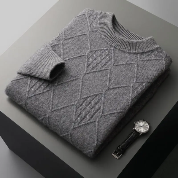 Round Neck Cable Knit Business Sweater Collection