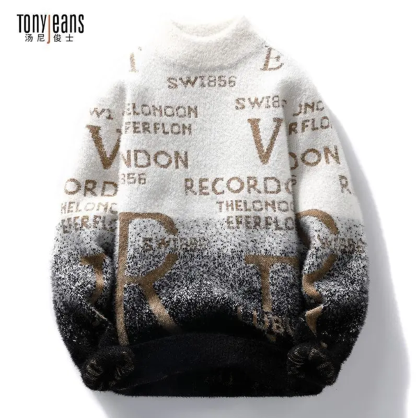 High-Neck Loose Knit Base Sweater