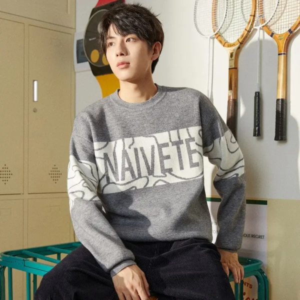 Crew Neck Patchwork Business Sweater