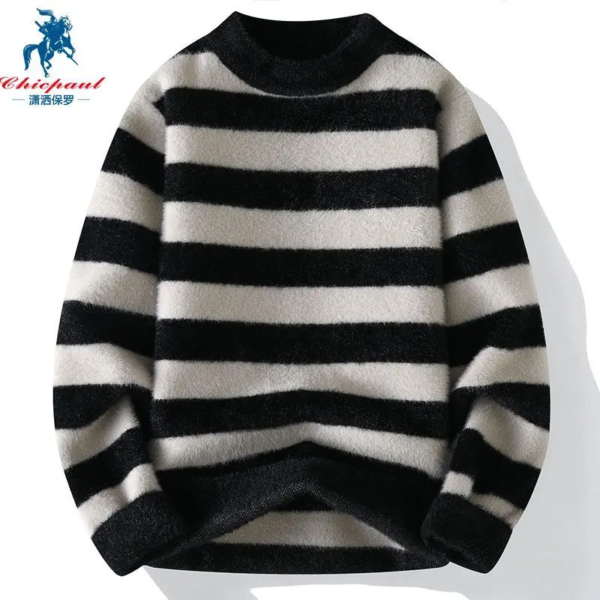 Striped Wool Round Neck Sweater