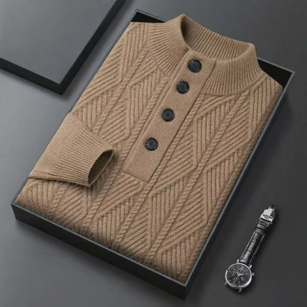 High Neck Button Down Trendy Sweater Collection