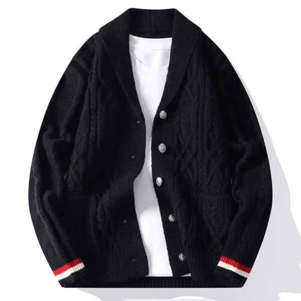 Mushroom Button Collar Cardigan Sweater