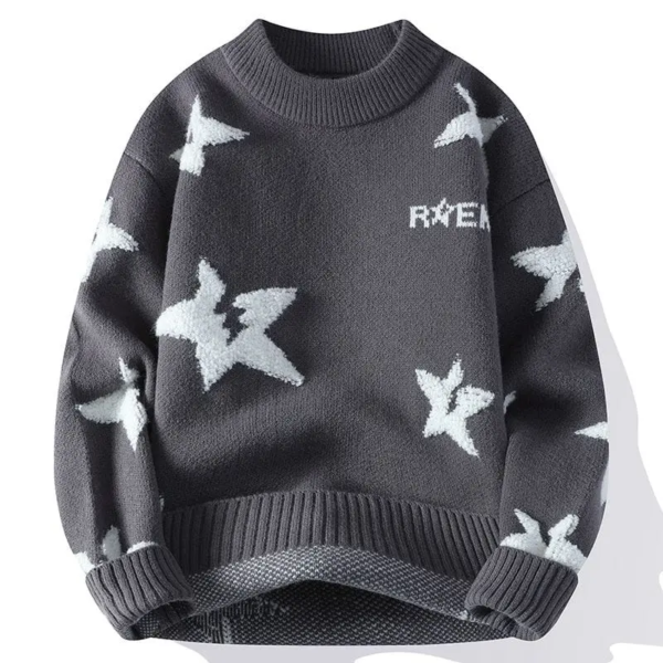 Star Jacquard Fleece Crew Sweater