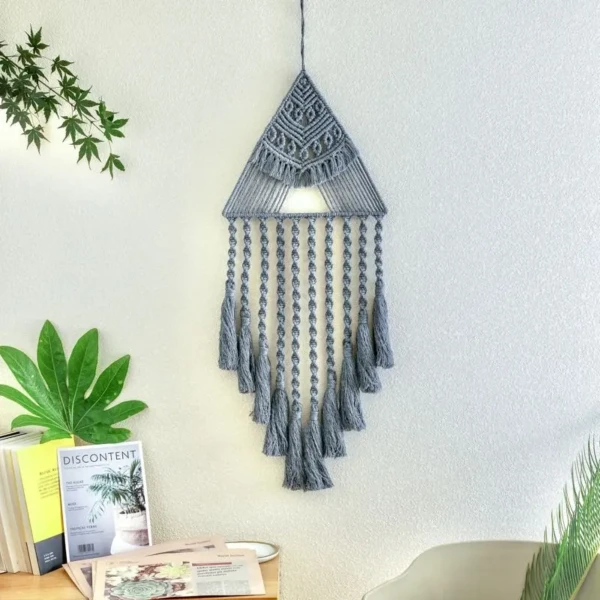 Bohemian Triangular Dreamcatcher Macrame