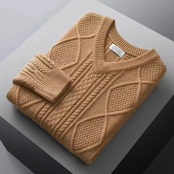 Premium V-Neck Cable Knit Sweater Collection