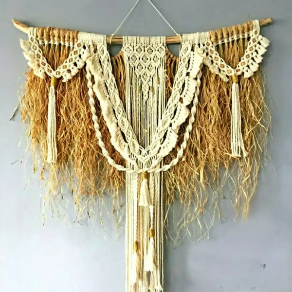 Nordic Moroccan Raffia Tapestry