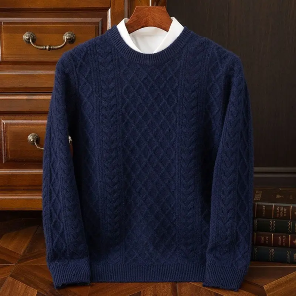 Men's Round Neck Jacquard Sweater