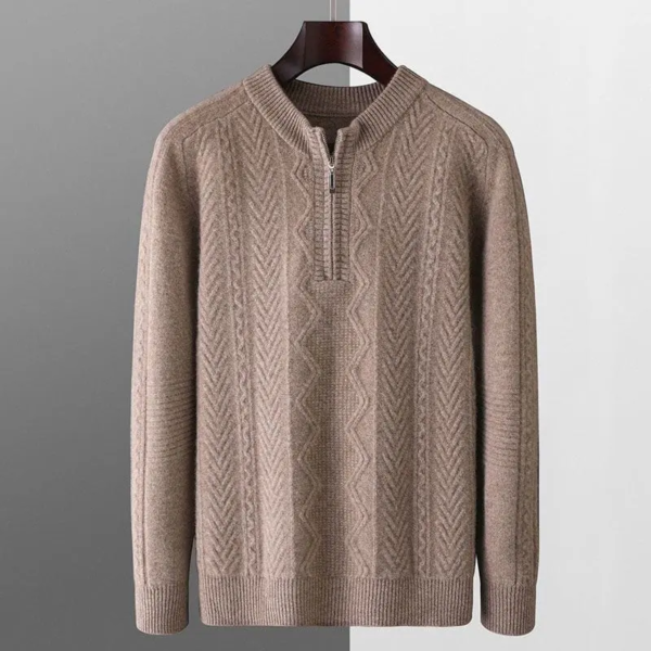 Half Zipper Loose Knit Casual Sweater