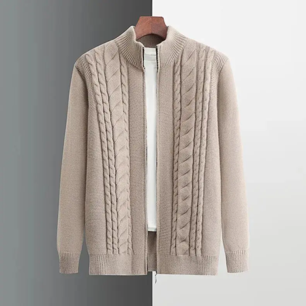 Fine Spun Wool Stand Collar Cardigan