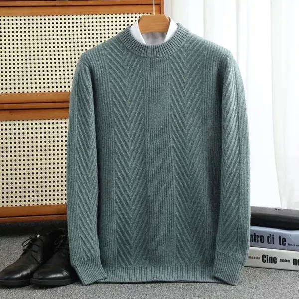 Round Neck Thick Knit Casual Sweater