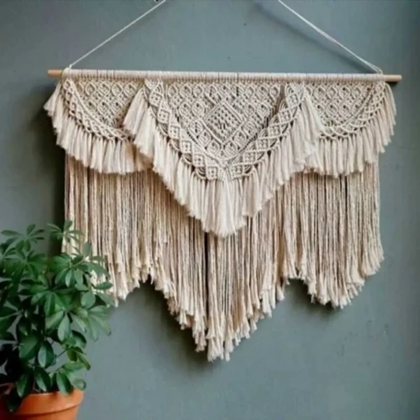 Nordic Wall Mounted Curtain Boho Tassel Bed Decor