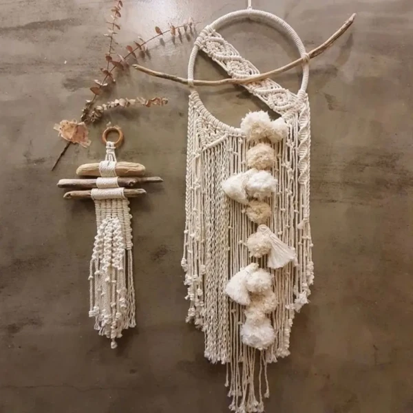 Hand Woven Dreamcatcher Wind Chime Nordic Forest